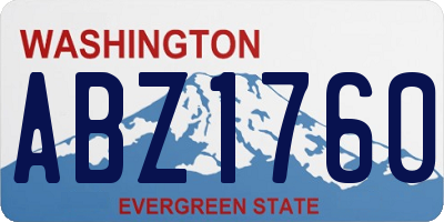 WA license plate ABZ1760