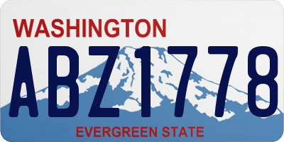 WA license plate ABZ1778