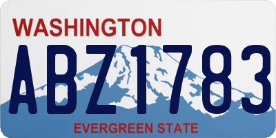 WA license plate ABZ1783