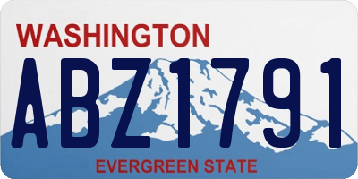 WA license plate ABZ1791