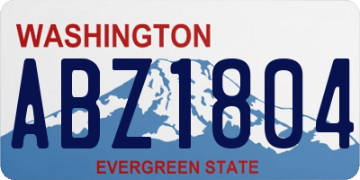 WA license plate ABZ1804