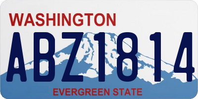 WA license plate ABZ1814