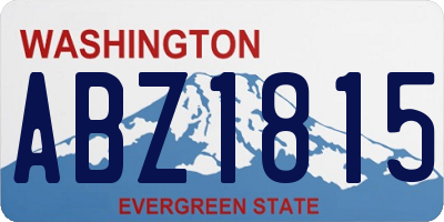 WA license plate ABZ1815