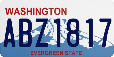 WA license plate ABZ1817