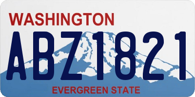 WA license plate ABZ1821