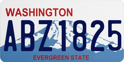 WA license plate ABZ1825