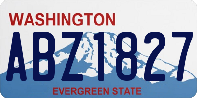 WA license plate ABZ1827