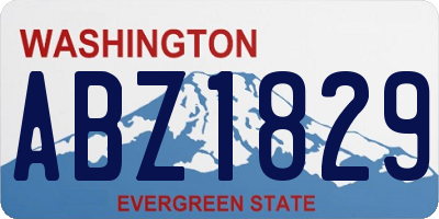 WA license plate ABZ1829