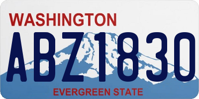 WA license plate ABZ1830