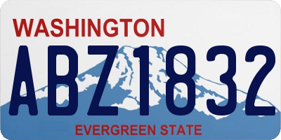 WA license plate ABZ1832