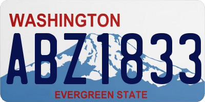 WA license plate ABZ1833