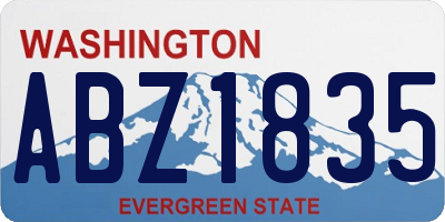WA license plate ABZ1835