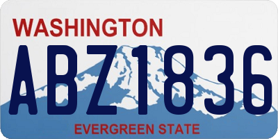 WA license plate ABZ1836