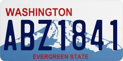 WA license plate ABZ1841