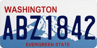 WA license plate ABZ1842