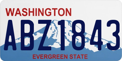 WA license plate ABZ1843