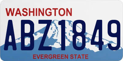 WA license plate ABZ1849