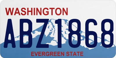 WA license plate ABZ1868