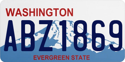WA license plate ABZ1869