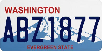 WA license plate ABZ1877