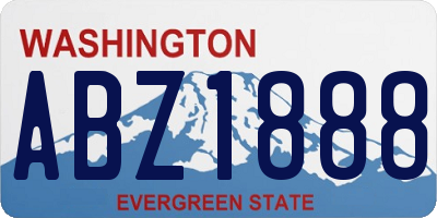 WA license plate ABZ1888