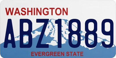 WA license plate ABZ1889