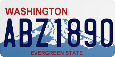 WA license plate ABZ1890