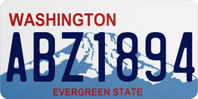 WA license plate ABZ1894