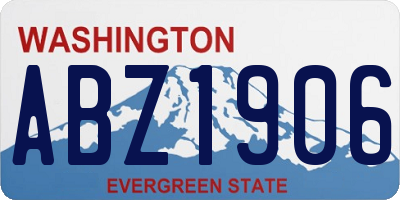 WA license plate ABZ1906