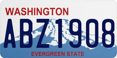 WA license plate ABZ1908