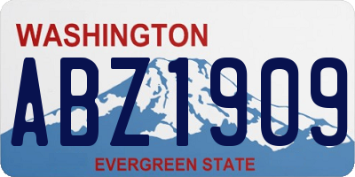 WA license plate ABZ1909