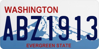 WA license plate ABZ1913