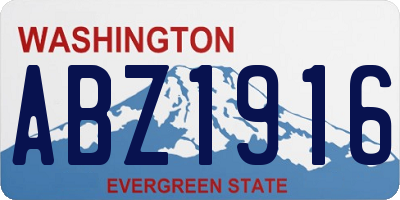 WA license plate ABZ1916