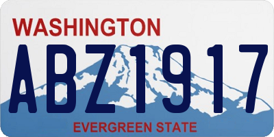 WA license plate ABZ1917