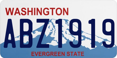 WA license plate ABZ1919