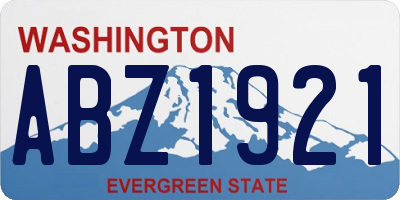 WA license plate ABZ1921