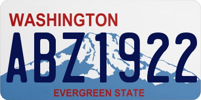 WA license plate ABZ1922