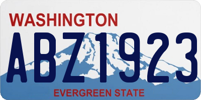 WA license plate ABZ1923