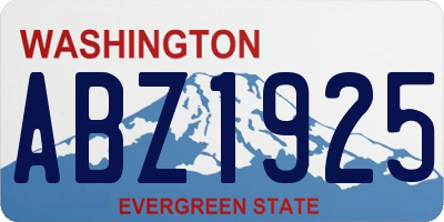 WA license plate ABZ1925