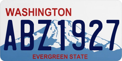 WA license plate ABZ1927