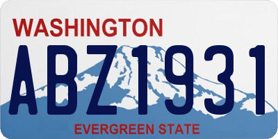 WA license plate ABZ1931