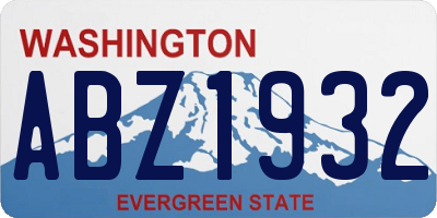 WA license plate ABZ1932