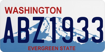 WA license plate ABZ1933