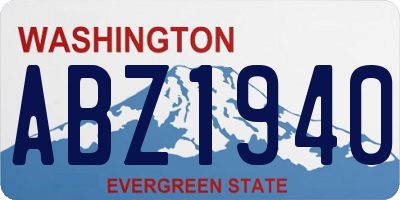 WA license plate ABZ1940