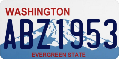 WA license plate ABZ1953