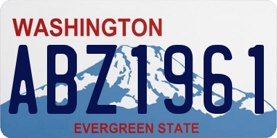 WA license plate ABZ1961