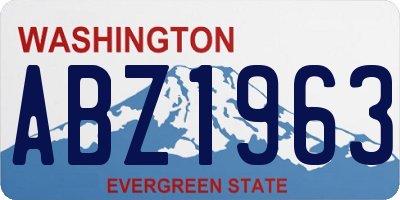 WA license plate ABZ1963