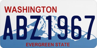 WA license plate ABZ1967