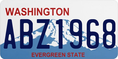 WA license plate ABZ1968