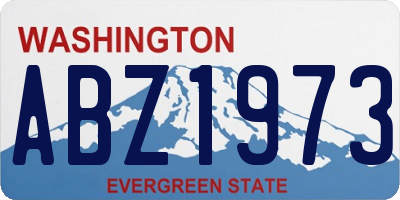 WA license plate ABZ1973